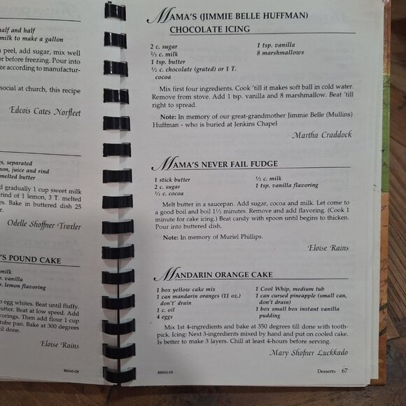 Shofner Lutheran Chapel Bicentennial Cook Book 08 Recipe Bedford County Tennesse - Picture 5 of 10